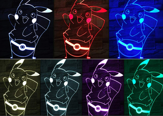 動物3D錯覚LED夜ライト多彩なアクリルの物質的なモダンなデザイン
