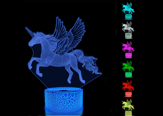 リモート・コントロール3つは子供の錯覚のために変わる3D LEDライト ランプ7色を模造します