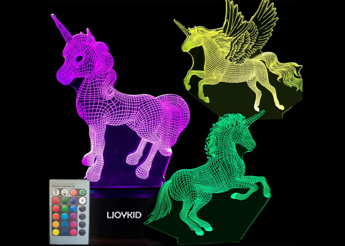 リモート・コントロール3つは子供の錯覚のために変わる3D LEDライト ランプ7色を模造します